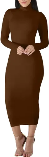 Miniatura 2 de BORIFLORS - Vestido largo de manga larga para mujer, de cuello alto, para fiesta