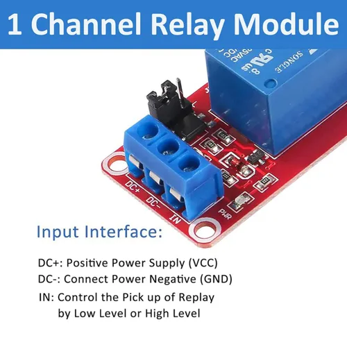 Miniatura 5 de Módulo de relé de 5 V CC - Placa de interruptor de relé de 1 canal con aislamiento optoacoplador, disparador de nivel alto o bajo 5 V-4