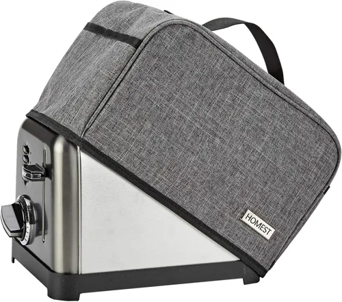 Funda HOMEST para tostadora con bolsillos compatible con Cuisinart de 2 rebanadas, puede contener cuchillo esparcidor de mermelada y pinzas para