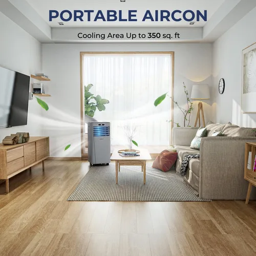 Miniatura 2 de COSTWAY - Aire acondicionado portátil, enfriador de aire de 10000 BTU con modo de secado/ventilador/reposo, 2 velocidades, función de temporizador