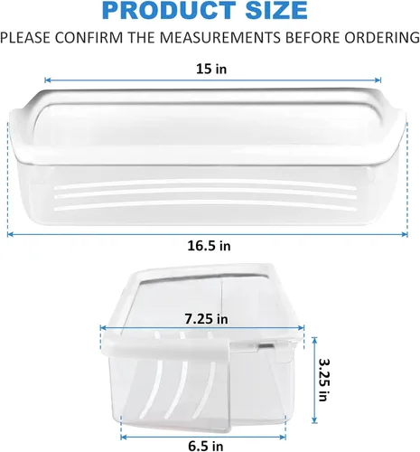 Miniatura 2 de Paquete de 2 estantes mejorados W10321304 de repuesto para puerta de refrigerador compatibles con contenedor de puerta de refrigerador Whirlpool