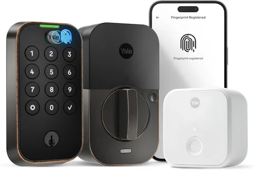 Miniatura 15 de Yale Assure Lock 2 Touch Deadbolt, cerradura de entrada de bronce aceitado con teclado digital táctil y escáner de huellas dactilares con llave