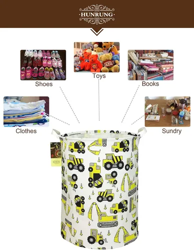Miniatura 3 de Cesta de Ropa Sucia, Cesta de Almacenamiento Grande de Tela de Lona Ligera Organizador de Juguetes Ropa Sucia Plegable Impermeable para Dormitorios