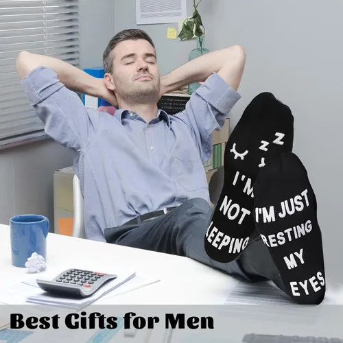 Miniatura 2 de ZXGXLAW Regalos de cumpleaños para papá, hombres, marido, abuelo, mujeres, idea para el día del padre, Navidad, no estoy durmiendo, calcetines