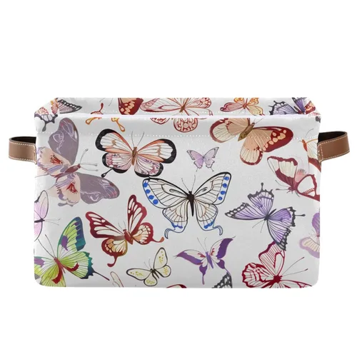 Miniatura 37 de Emelivor ABC - Contenedor de almacenamiento plegable con asa rectangular impermeable ABC Dinosaurios cesta para almacenamiento cubo organizador