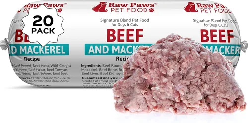 Miniatura 16 de Raw Paws Signature Blend Alimento para mascotas para perros y gatos, receta de carne de res y verduras, rollos de 1 libra (paquete de 20) – Alimento