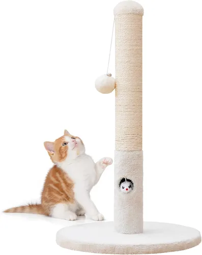 Miniatura 11 de Woochpet Postes rascadores para gatos de 33" para gatos adultos, rascador de gatos con base cubierta de tela suave y cuerda de sisal duradera