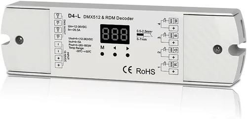 Miniatura 5 de 32CH RGBW DMX512 Decodificador 8 bits/16 bits RGBW LED controlador 32 canales controlador RGBW LED tira de luz DIM/CT/RGB/RGBW controlador DC5V-24V