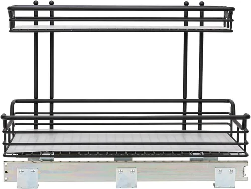 Miniatura 8 de Household Essentials - Organizador Glidez de gabinete, extraíble, de 2 niveles, deslizante, negro mate, 32 cm de ancho x 45 cm de profundidad