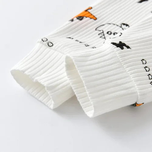 Miniatura 14 de Conjunto de 3 piezas de ropa de bebé recién nacido con estampado de manga larga + pantalones + sombrero