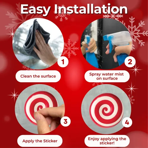 Miniatura 7 de WALPLUS Calcomanías Navideñas para Ventanas Decoraciones de Doble Cara Reutilizables Despegar y Pegar Removibles para Vidrio Sala de Estar Cuarto
