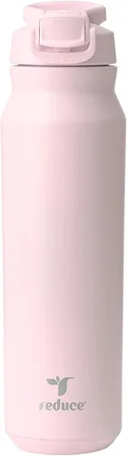 Miniatura 15 de REDUCE Hydrate Pro - Botella de agua aislada de acero inoxidable de 24 onzas, tapa abatible a prueba de fugas, apta para lavavajillas, sin BPA, Negro