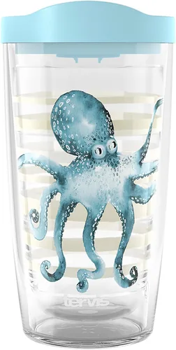 Miniatura 32 de Tervis Traveler - Vaso aislado de triple pared Sara Berrenson de algas marinas profundas mantiene las bebidas frías y calientes, 20 onzas, acero
