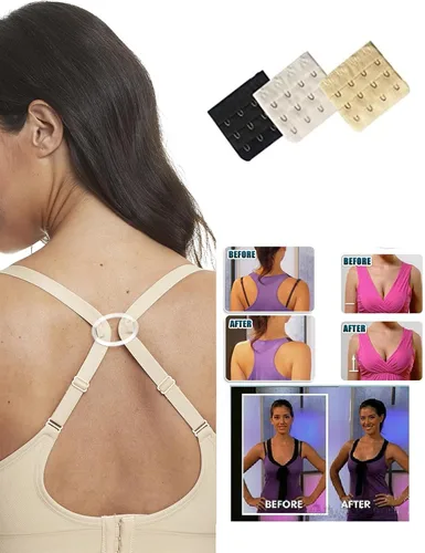 Miniatura 4 de Hofish - Paquete de 3 corpiños de maternidad de lactancia sin costuras de busto completo XXL con extensores y clips adicionales de corpiño
