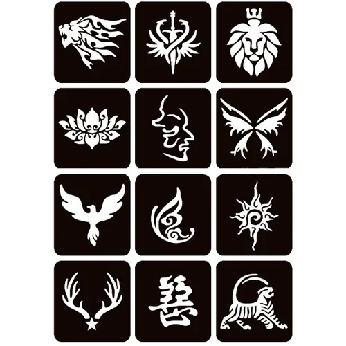 Miniatura 4 de Moricher kit de tatuajes de alheña, kits de tatuajes temporales, 5 conos, 96 plantillas, regalos para arte DIY, fiesta