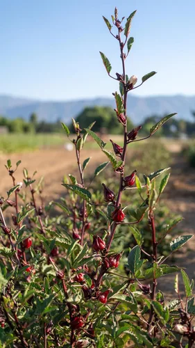 Miniatura 3 de Plant Good Seed Hibiscus sabdariffa/Jamaica/Red Roselle Semillas para plantar: Hierba culinaria y de té, cálices carnosos rojos - Paquete de 30