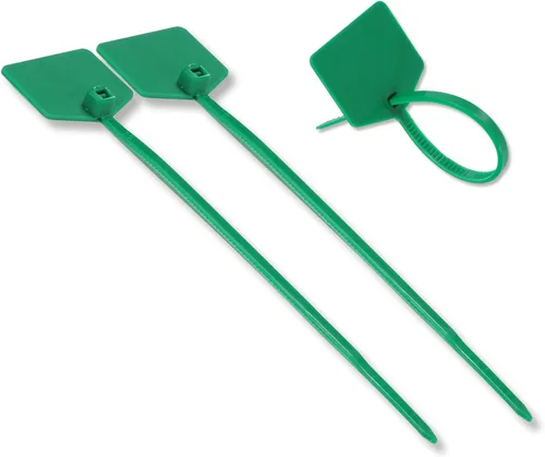 Etiquetas de envío impermeables – Lazos de nailon autobloqueables para identificación de equipaje, marcas de etiquetas de correas de plástico, Verde