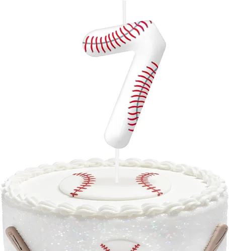 Miniatura 88 de Velas de cumpleaños con el número 0 de béisbol, decoración de pastel con temática de béisbol para niños y niñas, decoraciones de pasteles