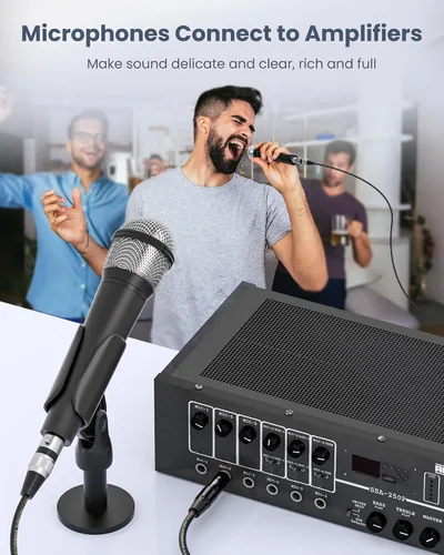 Miniatura 5 de Tisino Cable de micrófono de XLR hembra a TRS de 1/4'', conector estéreo de 6.35mm a XLR hembra de 3 pines cable de interconexión balanceado - 3.3FT