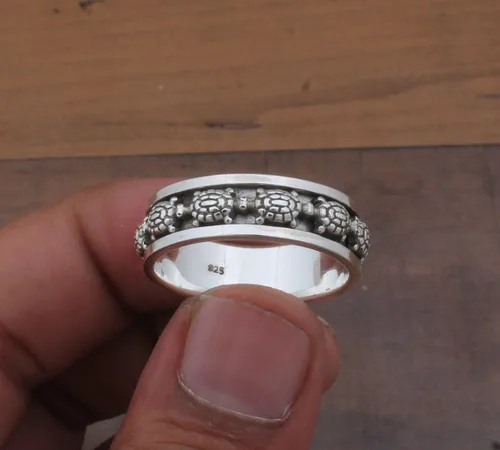 Miniatura 12 de Boho Spinner Ring, Mothers Day Gift, Silver 925 Women Ring, Sterling Silver 925 Ring, Fidget Spinner Ring,Women Silver Anxiety Ring