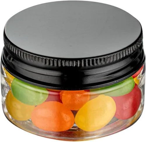 Restaurantware RW Base Tarros de caramelo de 1 onza 10 recipientes de almacenamiento de cocina duraderos – Tarros redondos herméticos de plástico
