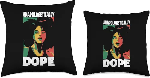 Miniatura 3 de Unapologetically Dope Black Woman Afro Black History Month Throw Pillow