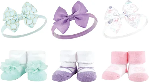 Miniatura 12 de Hudson Baby Conjunto de regalo de diadema y calcetines para niña Flor azul marino rosa
