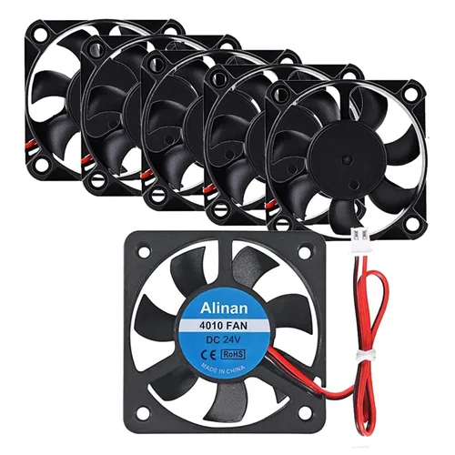 Miniatura 11 de Alinan 6 unids 4010 12V manga rodamiento sin escobillas ventilador de enfriamiento 1.575 * 1.575 * 0.394 in con 2PIN impresora 3D terninal