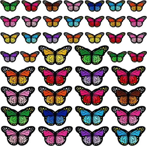 Miniatura 8 de 20 parches de mariposa para planchar, parche de reparación bordado de 2 tamaños