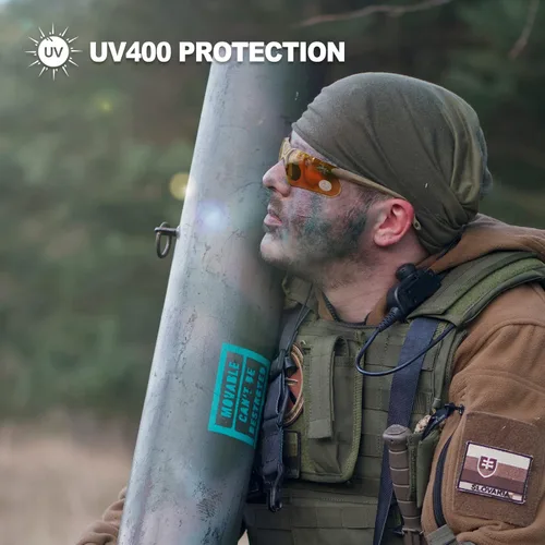 Miniatura 5 de Xaegistac Gafas de disparo con estuche Gafas de seguridad antivaho para cazadores para adultos Lente amarillo-marco caqui