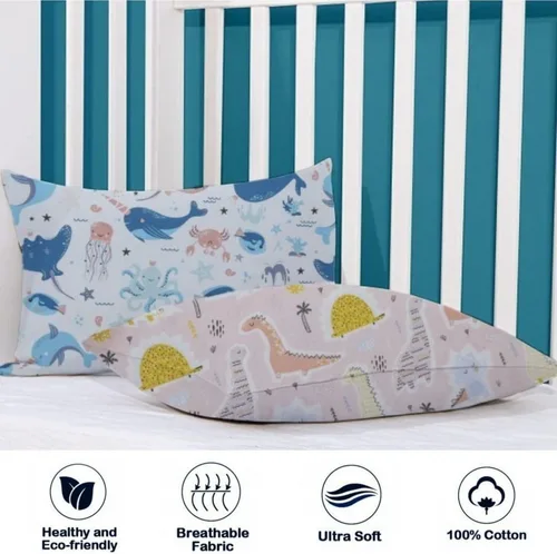 Miniatura 4 de Funda de almohada para niños pequeños, paquete de 2 fundas de almohada 100% algodón para niños y niñas, funda de almohada de 15 x 23 pulgadas, se