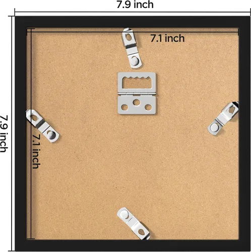 Miniatura 3 de eletecpro Marcos de discos de vinilo de 7 x 7 pulgadas para galería, decoración de pared negra resistente y ligera, marcos LP fáciles de colgar, se