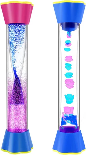 Miniatura 11 de Tubos sensoriales antiestrés – Juguetes calmantes para niños – Tubo sensorial con botella de purpurina, giratorio por gravedad, espiral de gota