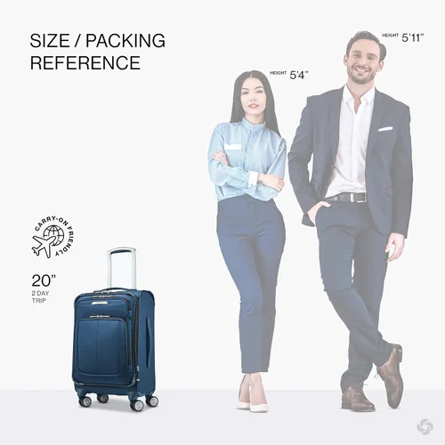 Miniatura 2 de Samsonite Solyte DLX Softside - Equipaje extensible con ruedas giratorias, azul (Mediterranean Blue)), 123567-0559