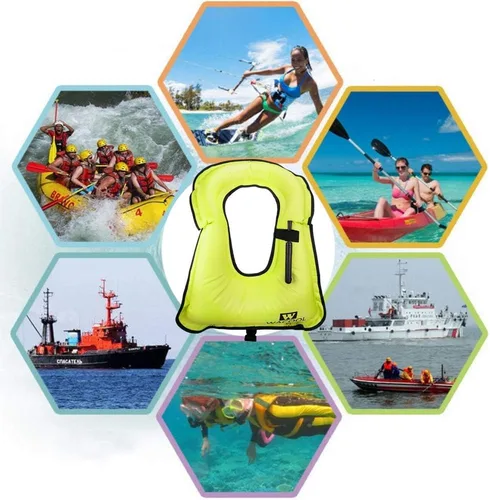 Miniatura 6 de WACOOL Chaleco inflable para buceo, natación, buceo, gran flotabilidad de hasta 220 libras, para adultos, jóvenes y niños