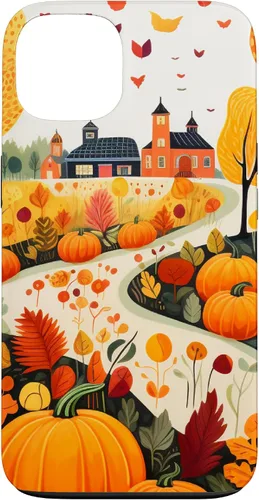 Miniatura 7 de iPhone 12 mini hojas otoño calabaza patrón otoño color hojas caso