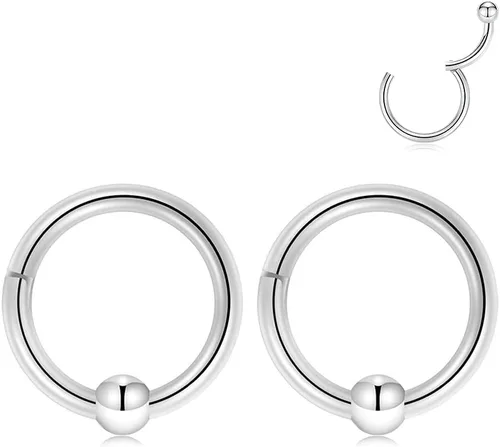 Miniatura 16 de GAGABODY 2 piercings para la nariz, calibre 20G, 18G, 16G, 14G, 12G, 10G, 8G, acero quirúrgico, tabique, cartílago, hélice, trago, concha, daith