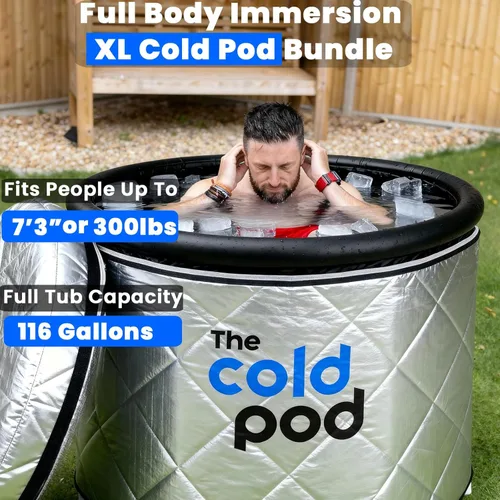 Miniatura 3 de The Cold Pod Paquete de Bañera de Inmersión en Frío XL Aislada - 116 Galones Bañera de Baño de Hielo Exterior con Cubierta Térmica Compatible