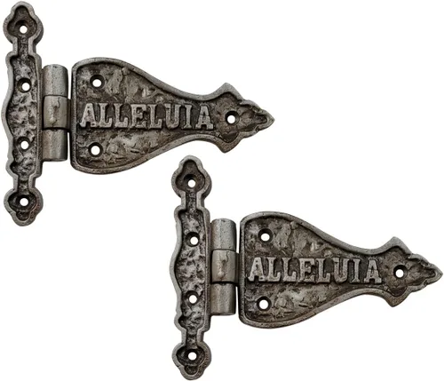 Miniatura 34 de Adonai Hardware Alleluia - Bisagras delanteras de hierro fundido antiguo (3.2 pulgadas x 10 unidades, negro mate) para puertas de granero, puertas