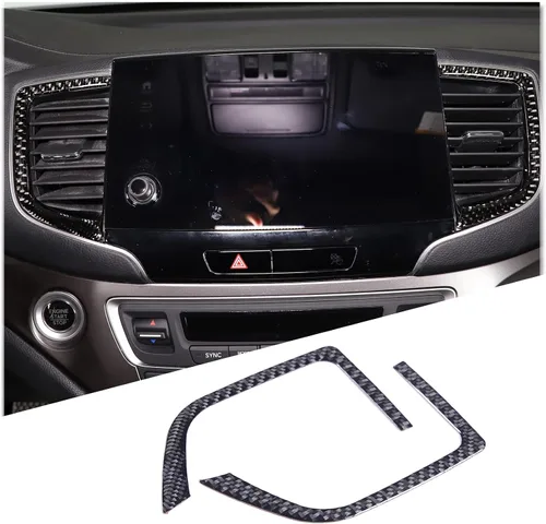 Miniatura 12 de Kit de calcomanías de fibra de carbono real 3D suave para consola de automóvil, salida de aire, marco de ventilación, decoración compatible con Negro