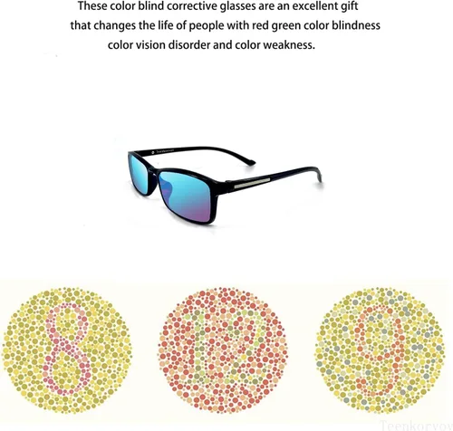 Miniatura 5 de Lentes daltónicos de doble capa para hombres y mujeres con ceguera roja-verde, bloqueo de luz azul