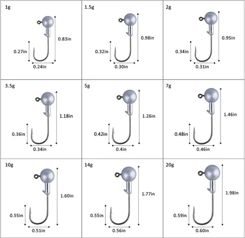 Miniatura 6 de Goture Round Jig Head, Jig Head Hooks for Freshwater Saltwater Fishing, Swimbait Jig Heads with Fishing Box for Trout Bass Fishing, Crappie Pro Jig