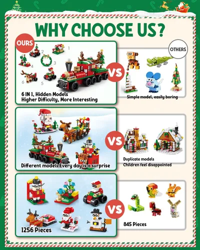 Miniatura 5 de COOLTUNE Calendario de Adviento 2023 para niños, 24 días de bloques de construcción de Navidad, juego de cuenta regresiva, sorpresa diaria, regalos
