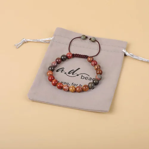 Miniatura 94 de AD Beads Pulseras de piedras preciosas unisex de 0.315 pulgadas (0.315 in), macramé curativo ajustable de 7 a 9 pulgadas Usa esta pulsera