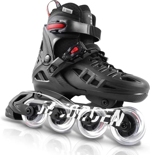 Miniatura 8 de Patines en línea para niños y niñas, 4 tamaños ajustables con ruedas en línea y ruedas completamente iluminadas para mujeres y hombres, carcasa