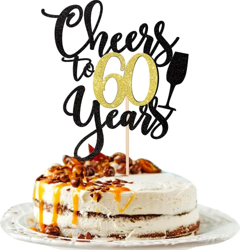 Miniatura 10 de 1 pieza de decoración para tartas de "Cheers to 20 años" con purpurina dorada y negra para pastel de 20 años, decoración de pastel de 20 años