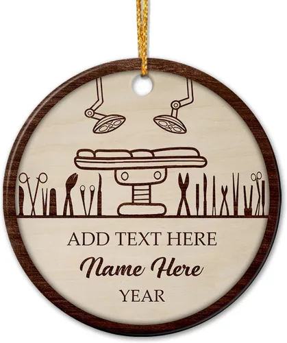Miniatura 19 de Adorno de liniero de cerámica personalizado para Navidad 2025 – El favorito de Santa, primera Navidad como electricista, nombre personalizado