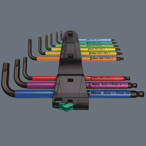 Miniatura 3 de Wera 05022089001 950/9 Hex-Plus Multicolor 1 juego de llaves en L, métrico, BlackLaser, 9 piezas