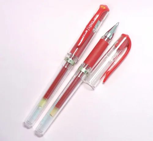 Miniatura 2 de Uni-ball Signo Broad UM-153 Bolígrafo de tinta de gel, rojo, 2 bolígrafos por paquete (importación de Japón) [Paquete original Komainu-Dou]
