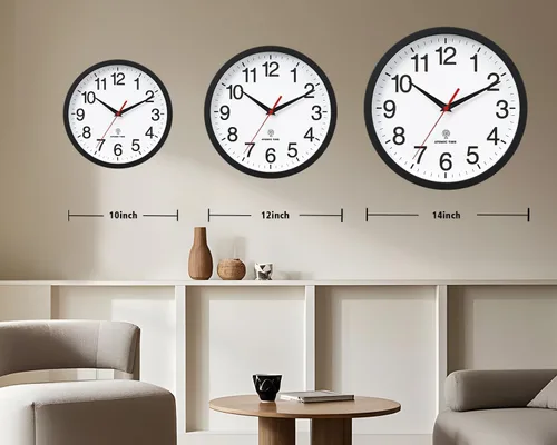 Miniatura 3 de Rohioue Reloj de Pared Atómico, Relojes de Pared Modernos de 10 Pulgadas Operados con Batería, Reloj Analógico para Sala de Estar, Oficina, Hogar